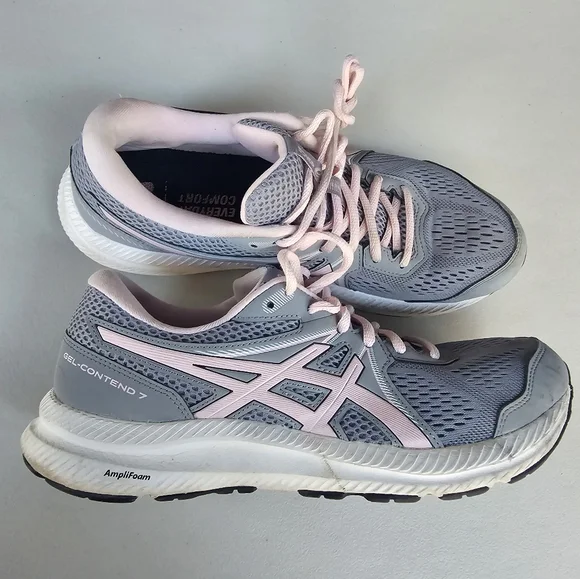 ASICS Women's Gel-Contend 11 Running Shoes - Gray and Pink - Picture 1 of 10